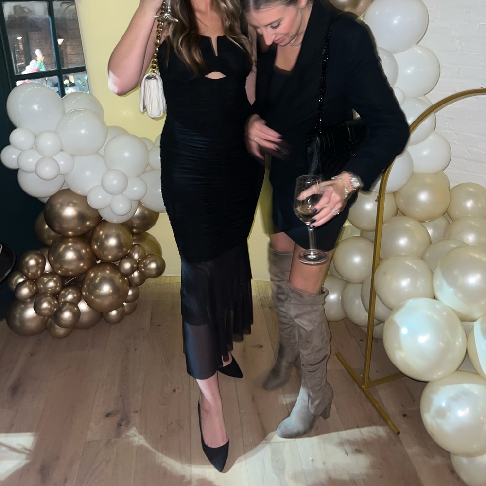 Black form fitted dress